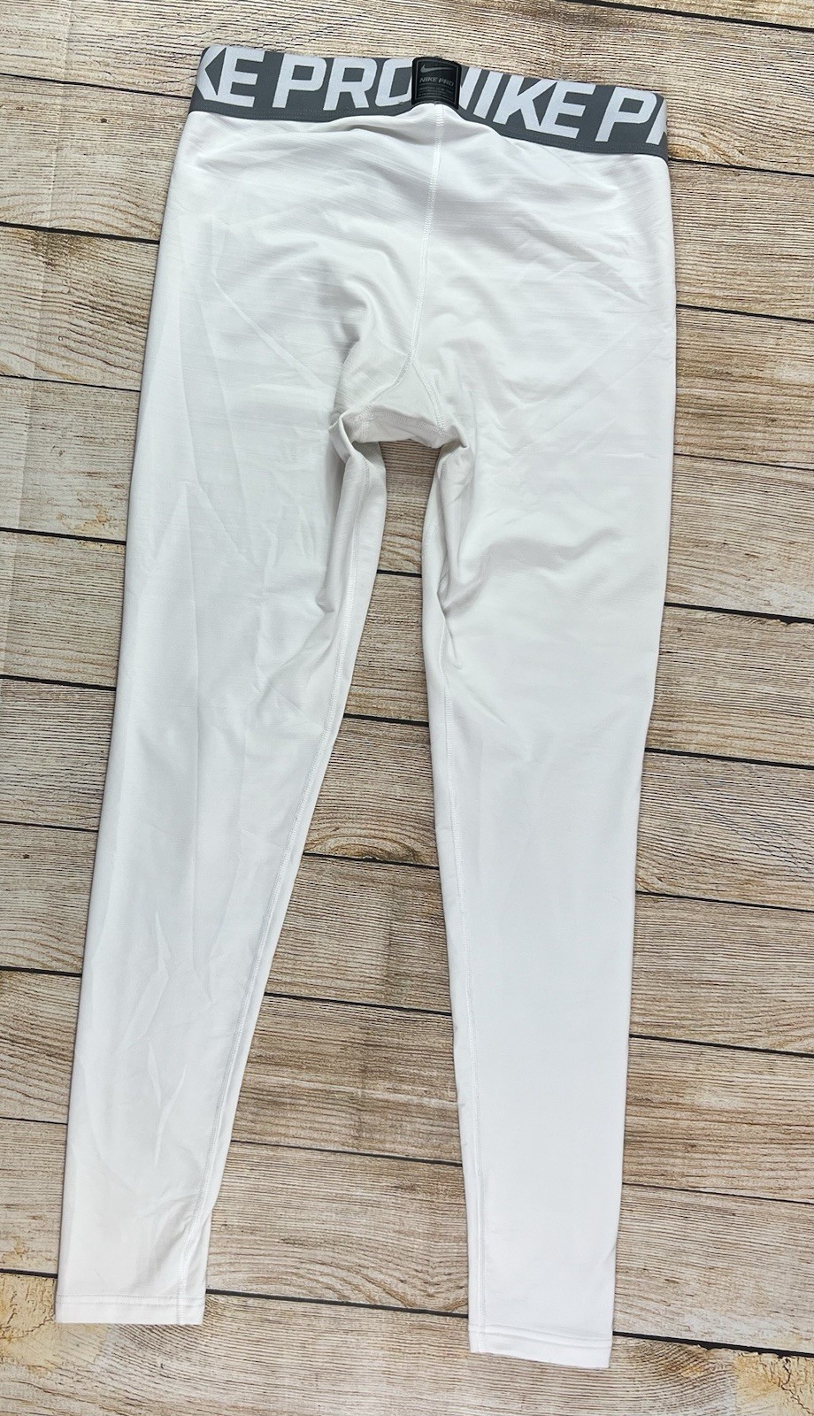 Mens Nike Pro Warm Compression Training Tights 838038-100 White Grey Size XL gallery