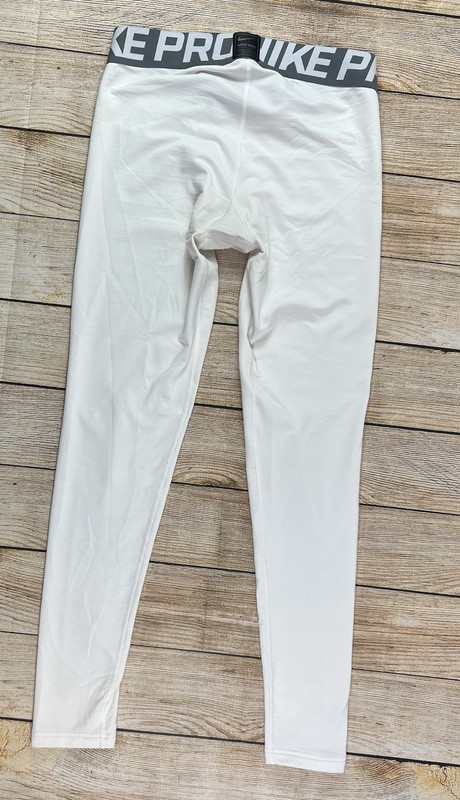Mens Nike Pro Warm Compression Training Tights 838038-100 White Grey Size XL gallery