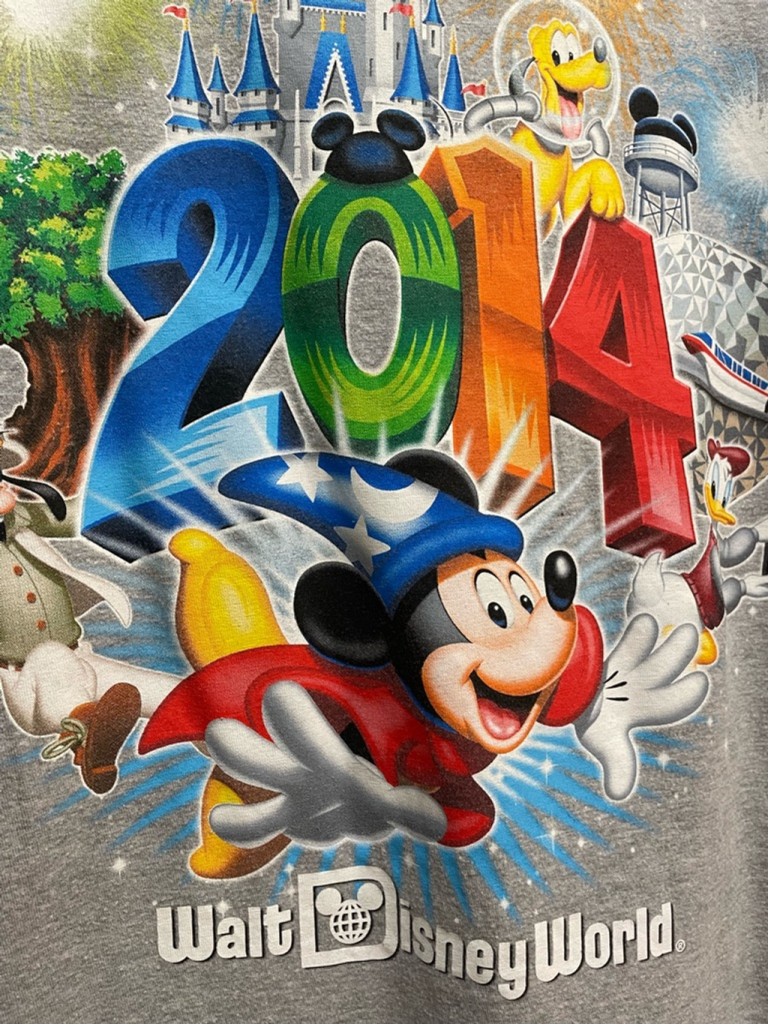 Disneyland Walt Disney 2014 Graphic T-Shirt Mickey Goofy Gray Men's L Magic gallery