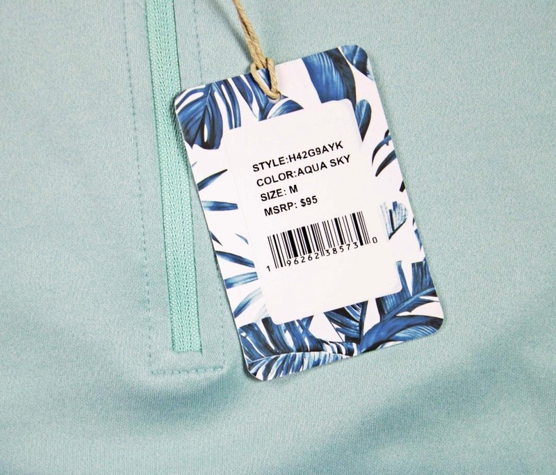 Havana Jim Mens 1/4 Zip M Pullover Shirt Long Sleeve Mock Neck Aqua Sky $95 NEW gallery