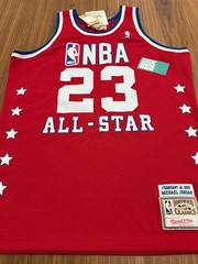 MITCHELL & NESS HWC MICHAEL JORDAN AIR EAST 1989 ALL-STAR JERSEY RED BLUE 44 L