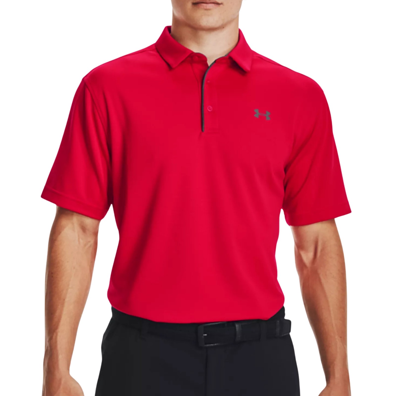 UNDER ARMOUR Performance Tech Golf Polo Shirt sz XL X-Large Red Loose Fit gallery