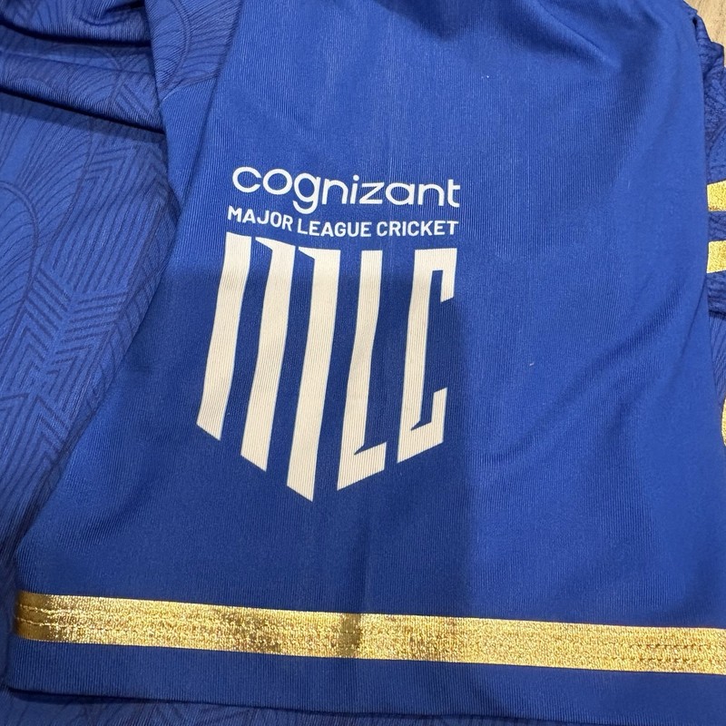 MI New York Cricket Jersey Blue / Gold Polo Size M Official Merchandise gallery