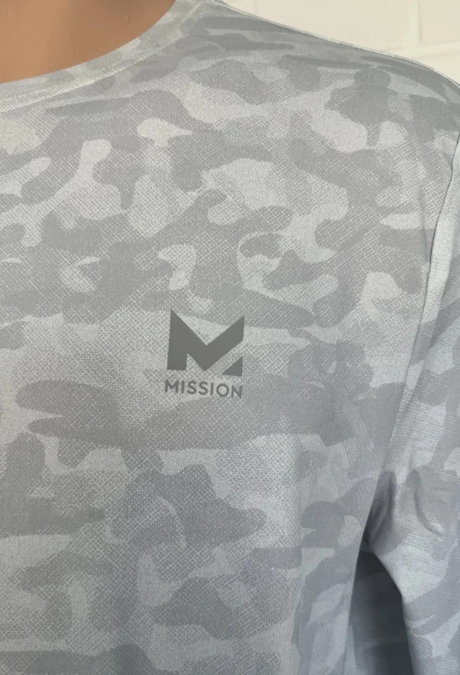 Mission UPF 50 Cooling Performance Shirt Long Sleeve Unisex Camo Gray-S/M gallery