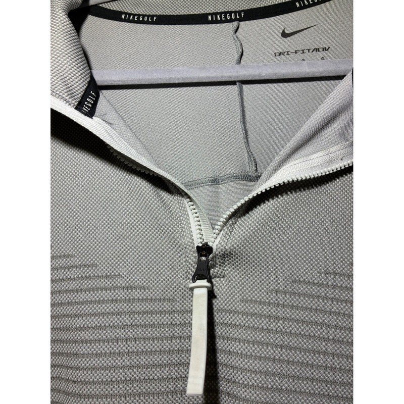 Nike Golf Mens Dri-FIT ADV 1/4Zip Pullover Grey Stripe SAU Logo Large DA2852-077 gallery