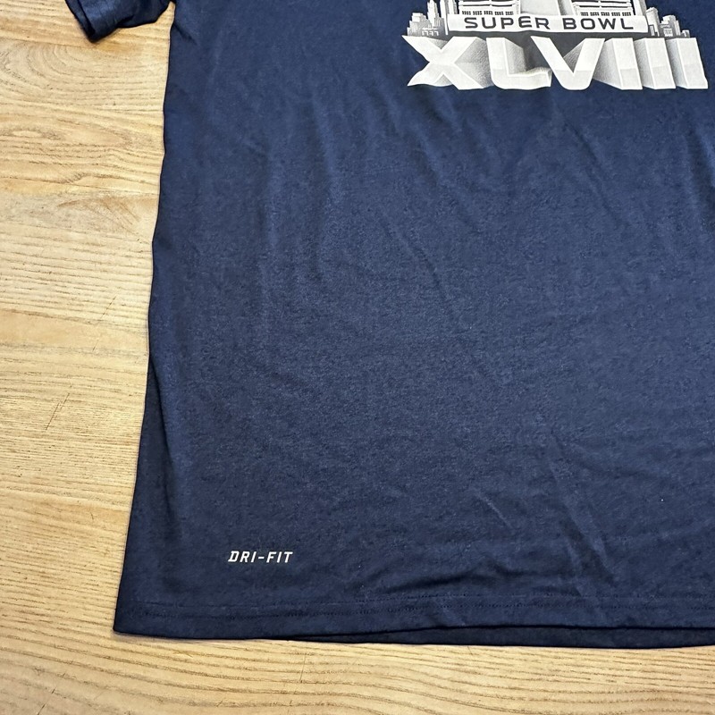 Nike Dri-Fit Super Bowl XLVIII 48 Tee Mens XL Navy Blue Short Sleeve Performance gallery