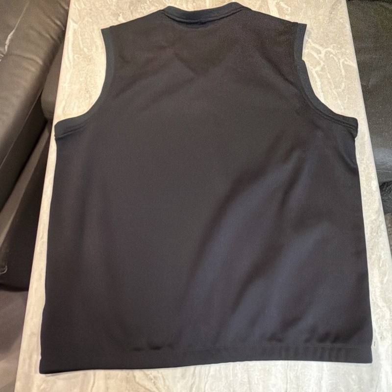 Nike Golf Dri-FIT Mens Black Solid V-Neck Sleeveless Tank Top Logo Size L gallery