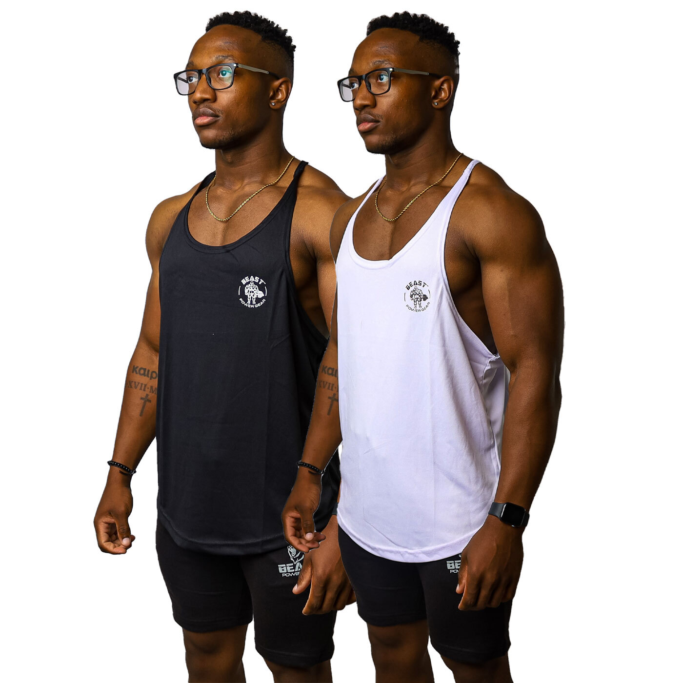 2 PACK Men's Gym Stringer Tank Top Solid Colors- Y-Back Fitness & Training gallery