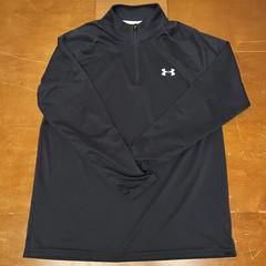 Under Armour Sweater Mens Medium Black Heat Gear 1/4 Zip Pullover Long Sleeve