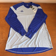 Adidas Shirt Mens Extra Large Blue Soccer Goalkeeper Long Sleeve Padded