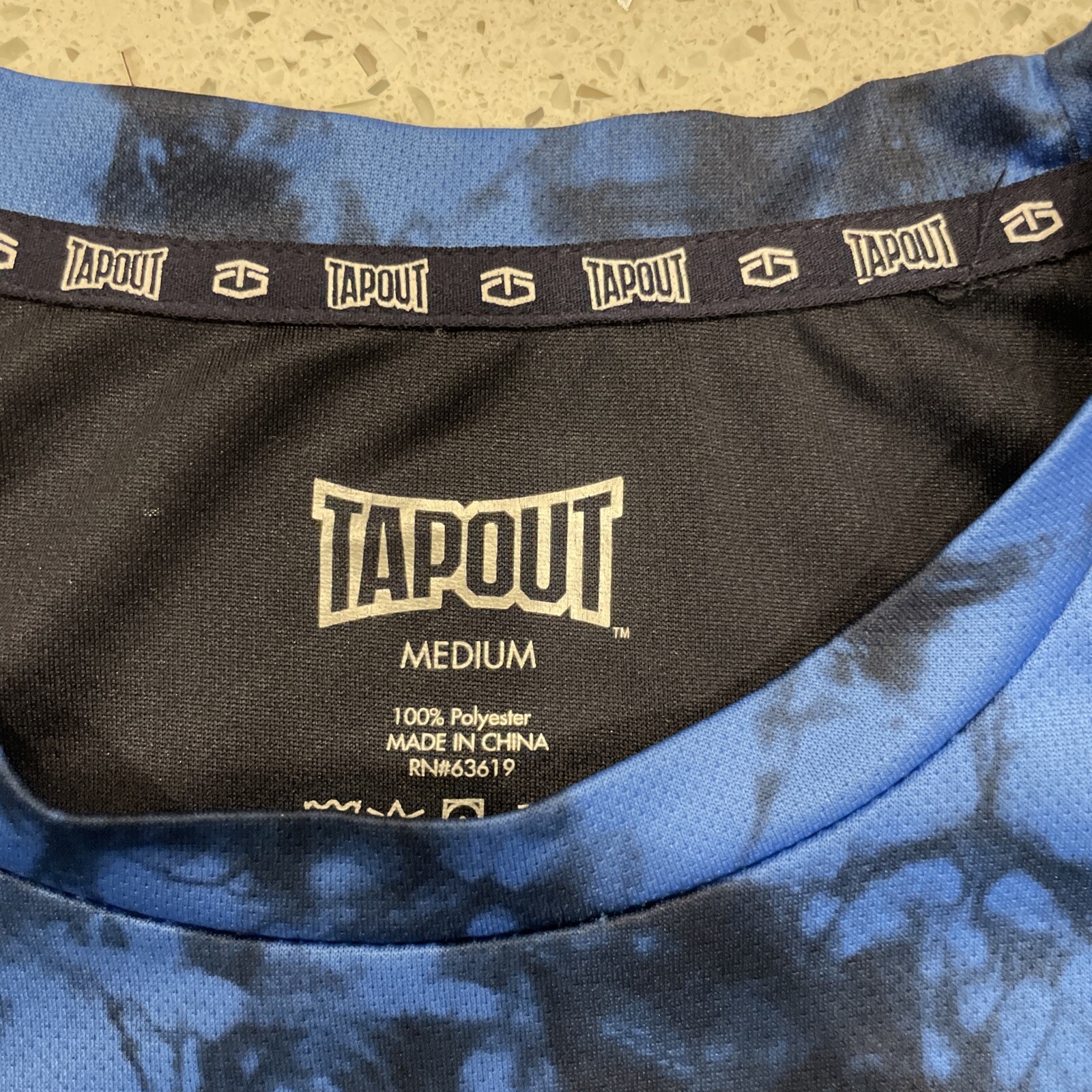 TAPOUT Shirt Men's Medium MMA Wrestling Dri-Fit Blue Camo gallery