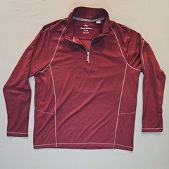Tommy Bahama Goal Keeper 1/2 Zip Sweater/Top Wool Blend Burgundy Size L