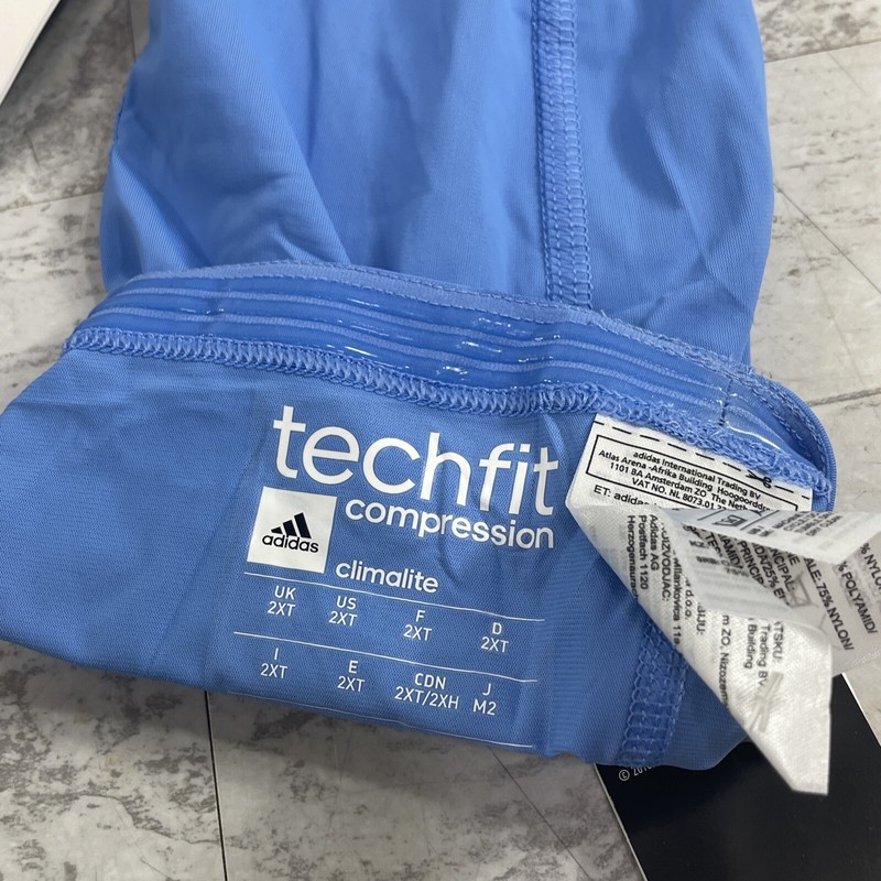 2x-NWT Adidas Techfit Padded Compression Arm Elbow Sleeve Powder Light Blue 2XLT gallery