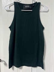 Hugo Boss Runway Black Edition green Throbtino Tank Tshirt Active Cotton M