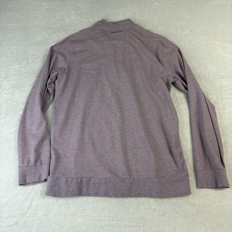 Travis Mathew Pullover Mens M Purple 1/4 Zip Striped Mock Neck Golf Stretch gallery