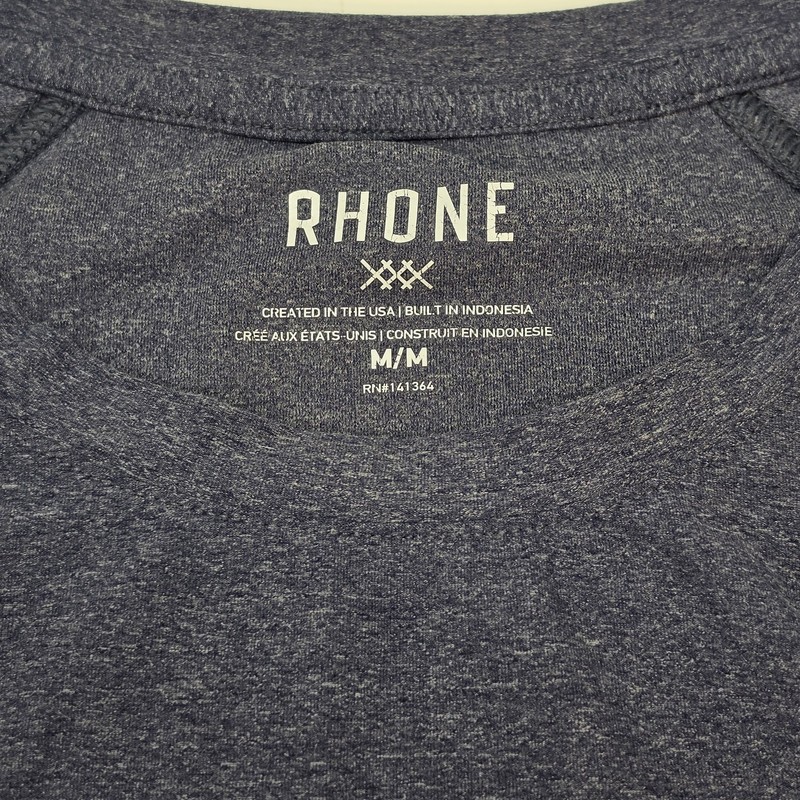 Rhone Reign Mens Medium Long Sleeve Performance Shirt Blue Gray Athletic Tee gallery