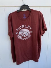 Hurley Mens Short Sleeve Skull Graphic T-Shirt Red 2XL