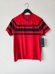 NWT LULULEMON Metal Vent Tech SS Top Shirt Men’s Medium LSOX/OXFD/BLK Red Black