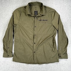 Oakley Windbreaker Shirt Mens Large Green Long Sleeve Button Up Outdoor