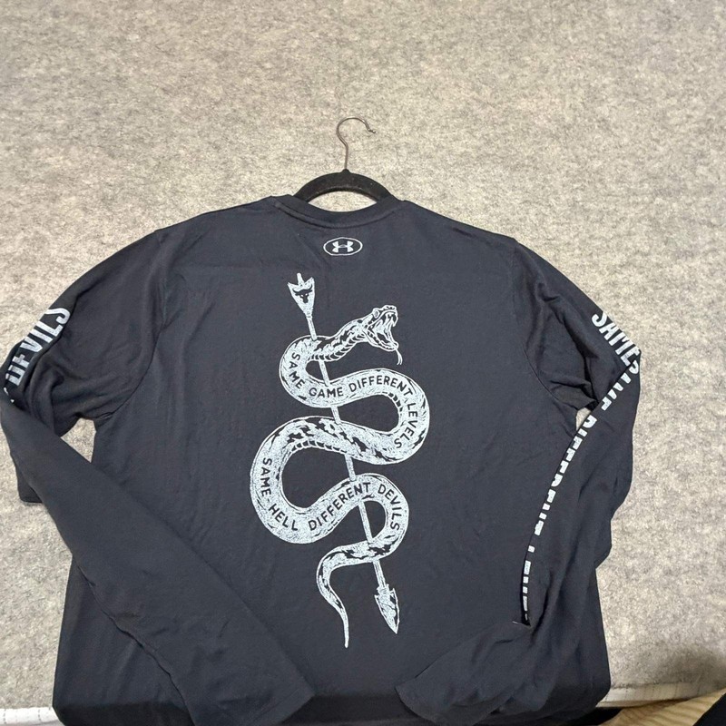 Under Armour Project Rock Long Sleeve Shirt Black Snake Brahma Bull 1361739 L gallery