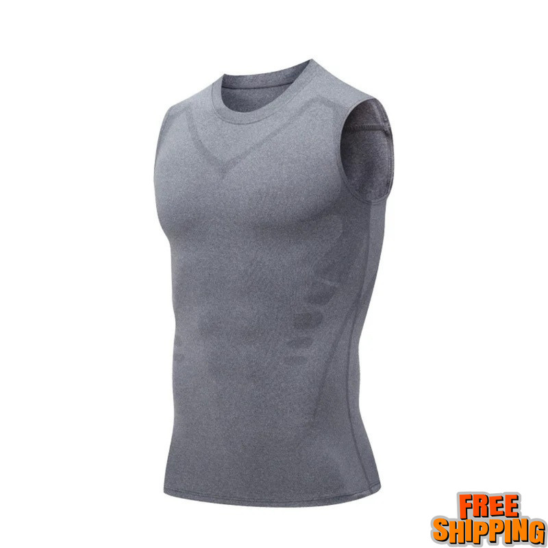 Men Compression Shirt Version Ionic Shaping Sleeveless Vest Sport Tank Top S-2XL gallery