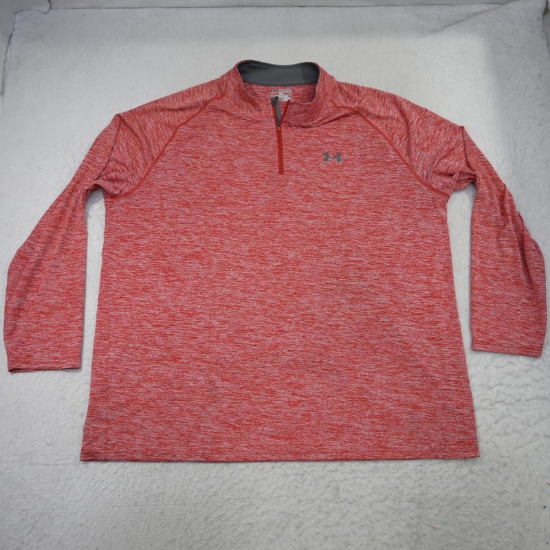 Under Armour 1/4 Zip Golf Pullover Mens 3XL Loose Red Gray Space Dye HeatGear gallery