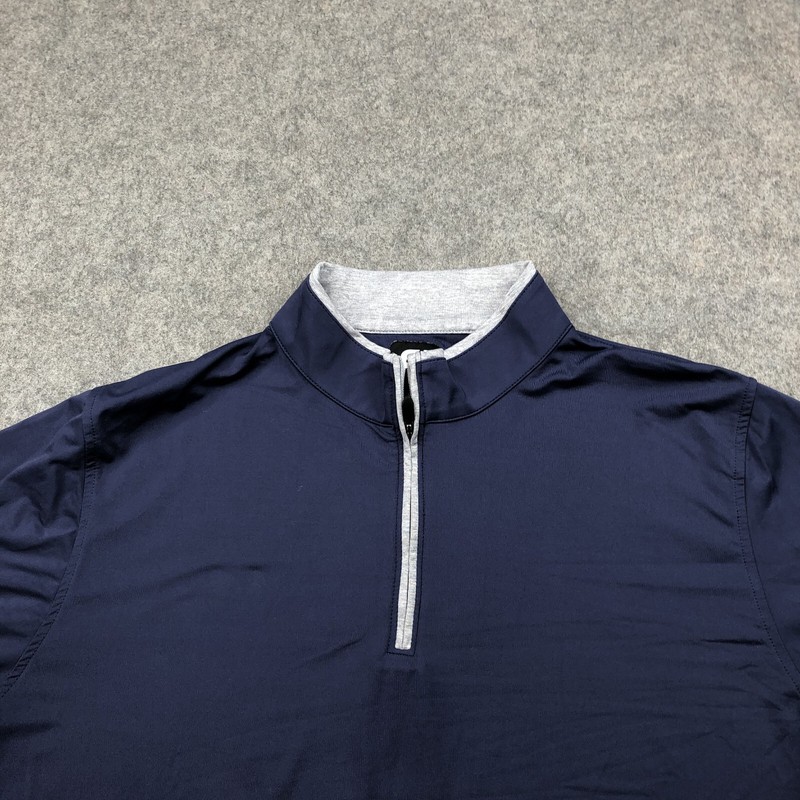 Footjoy Pullover Men Large Blue Solid 1/4 Zip Golf Casual Stretch Golfing gallery