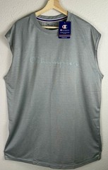Champion Gray Double Dry Muscle Tee Tank Top Size XLT Moisture Wicking Gym Wear