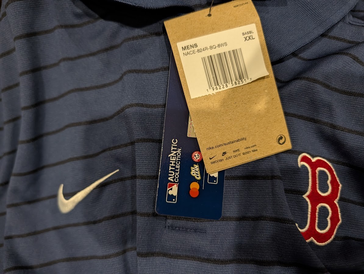 Nike Boston Red Sox 2026 Striped Victory Polo Golf Drifit Navy Black XXL 2XL $80 gallery