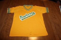 Vintage Baseball Softball Yellow Green Jersey Shirt XL Newberry Made in USA