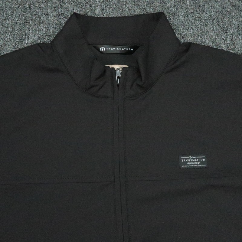 Travis Mathew Pullover Mens Large Black Wanderlust Quarter Zip Golf Jacket gallery