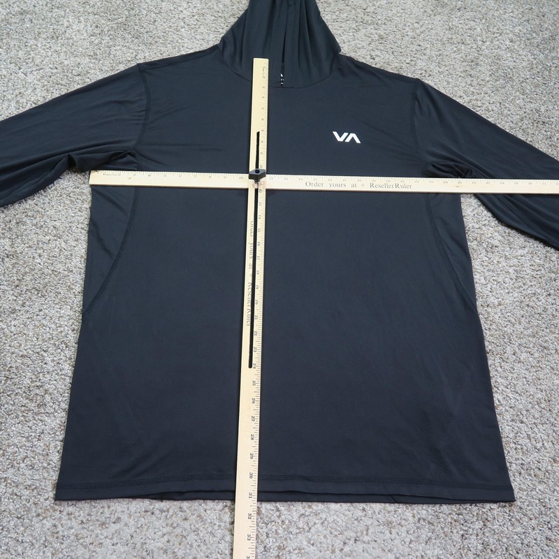 RVCA Shirt Men 2XL Black Hoodie Sport Vent Performance Stretch Athletic Pullover gallery
