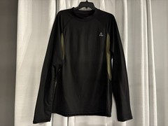 Convallaria Men’s Cold Weather/Thermal Top 2 XL Stretch Black/Olive Green