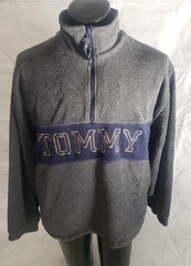 Tommy Hilfiger Pullover Men’s Large Fleece 1/4 Zip Mock Neck Vintage