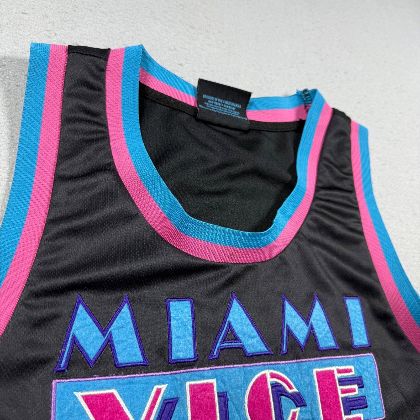 Reason Brand Miami Vice Basketball Jersey Mens XL Black Flamingo Retro Vaporwave gallery