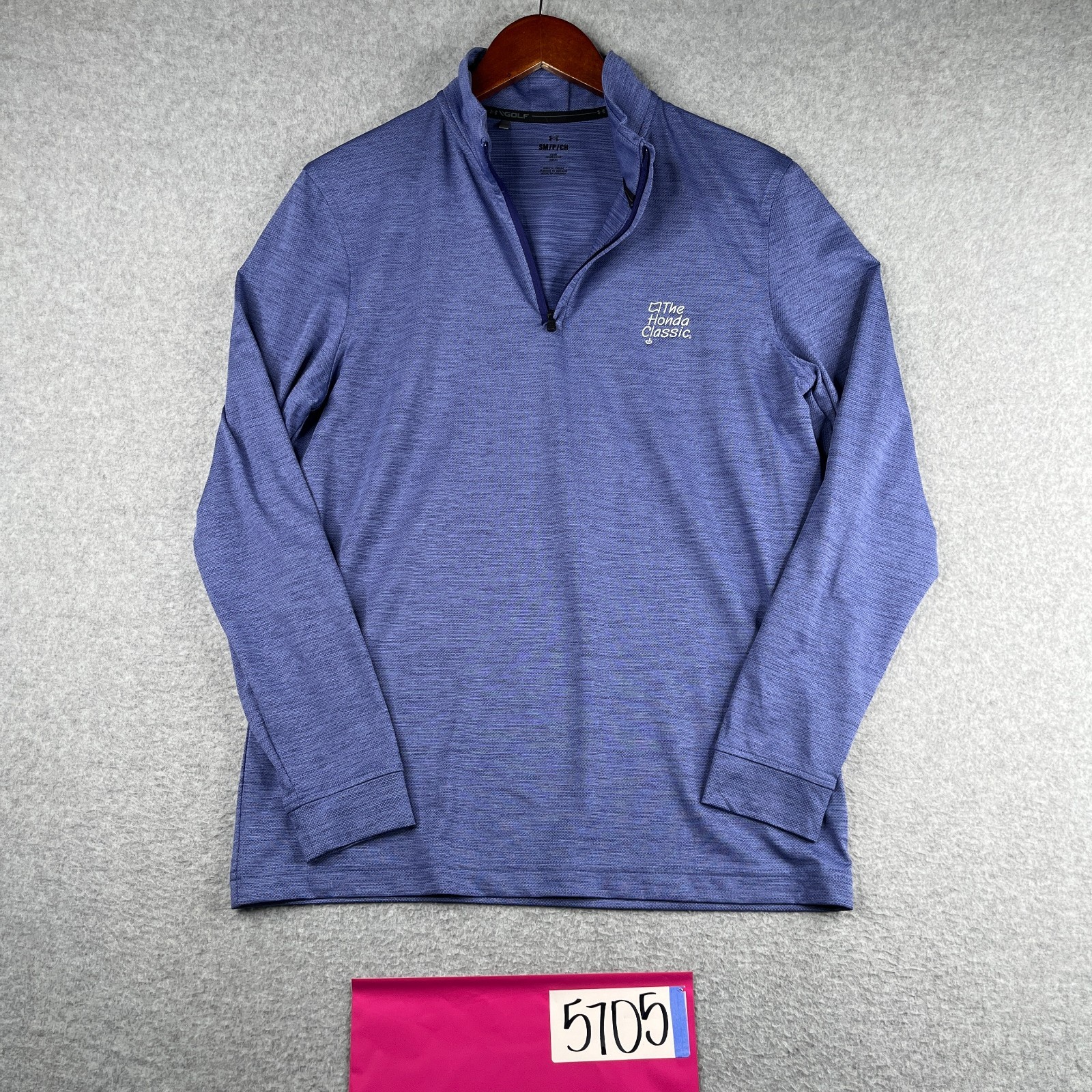 Under Armour Golf 1/2 Zip Shirt Small Purple Long Sleeve Honda CLassic Logo Mens gallery
