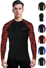 Exxact Sports Mens BJJ Rash Guard Jiu Jitsu Full Sleeve, Ranked Compression