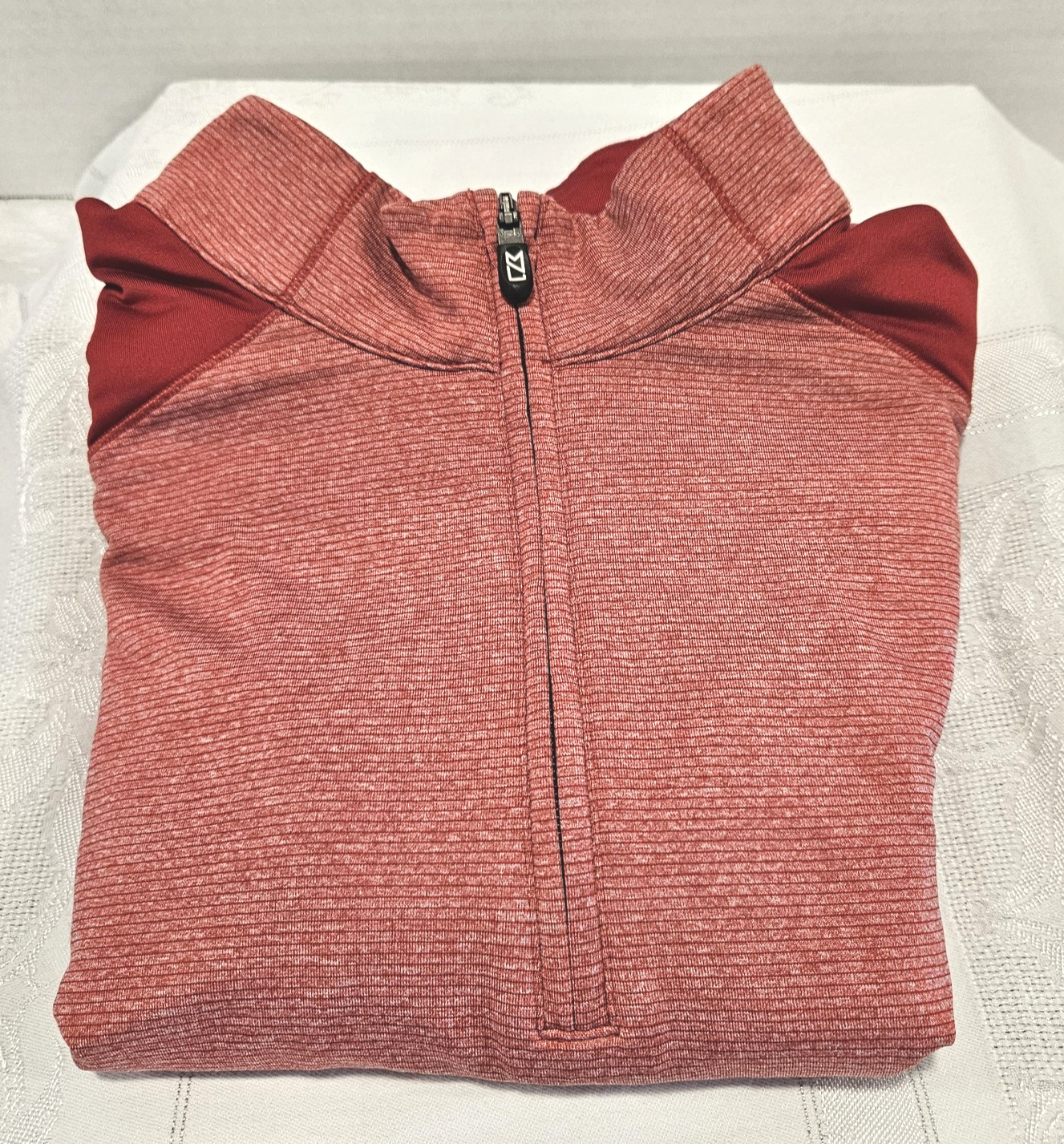 Cutter & Buck Men L Rust DryTec 1/4 Zip Pullover Long Sleeve Athletic Shirt gallery