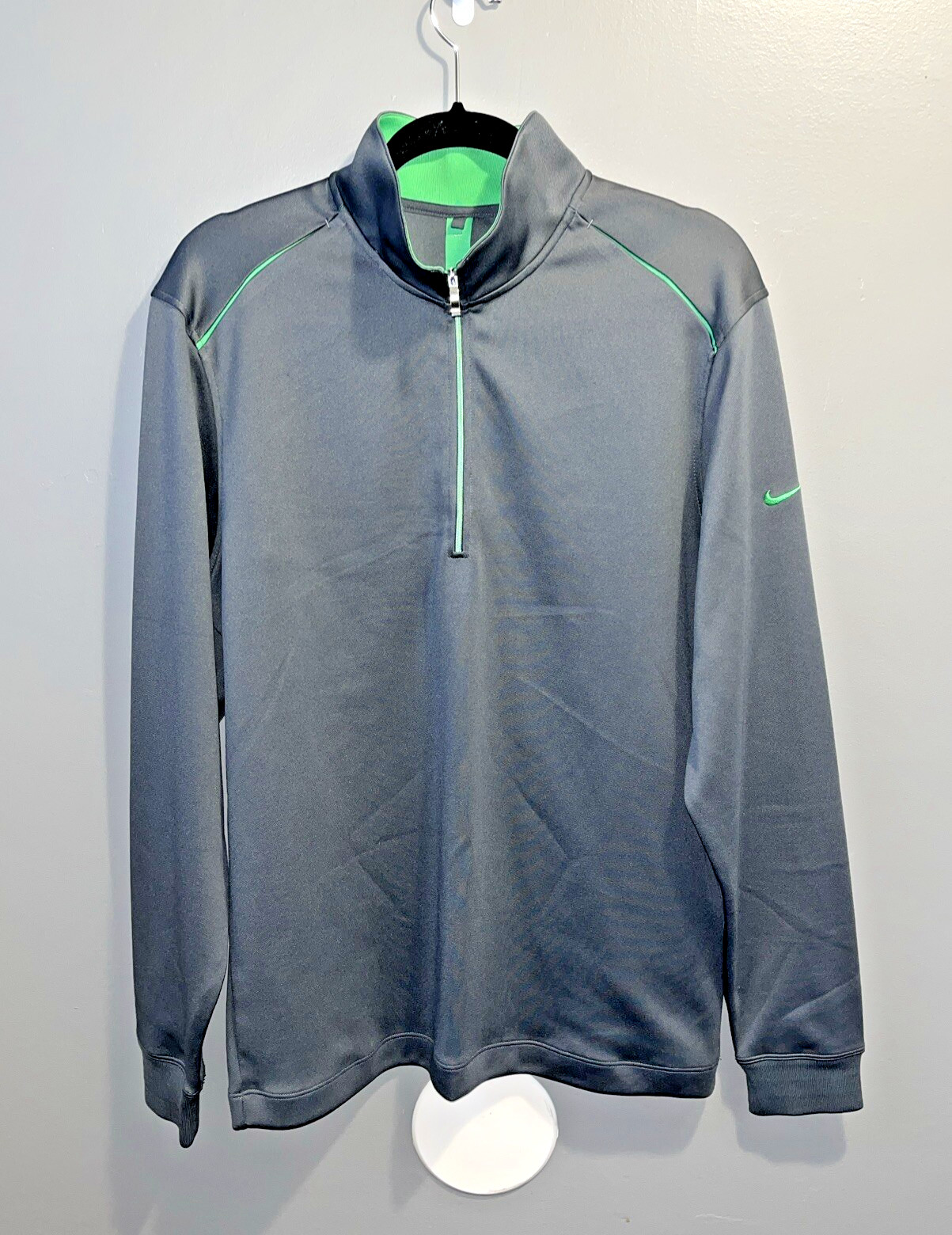Nike Dri-Fit Golf Stretch 1/2 Zip Pullover Mens M Long Sleeve Grey Logo gallery