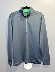 Nike Dri-Fit Golf Stretch 1/2 Zip Pullover Mens M Long Sleeve Grey Logo