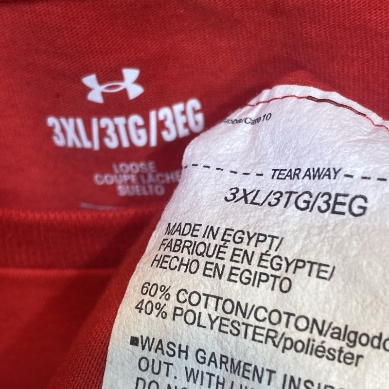 Under Armour TShirt Men's 3XL XXXL Red Black Gym Running Athletic Loose Fit A66 gallery