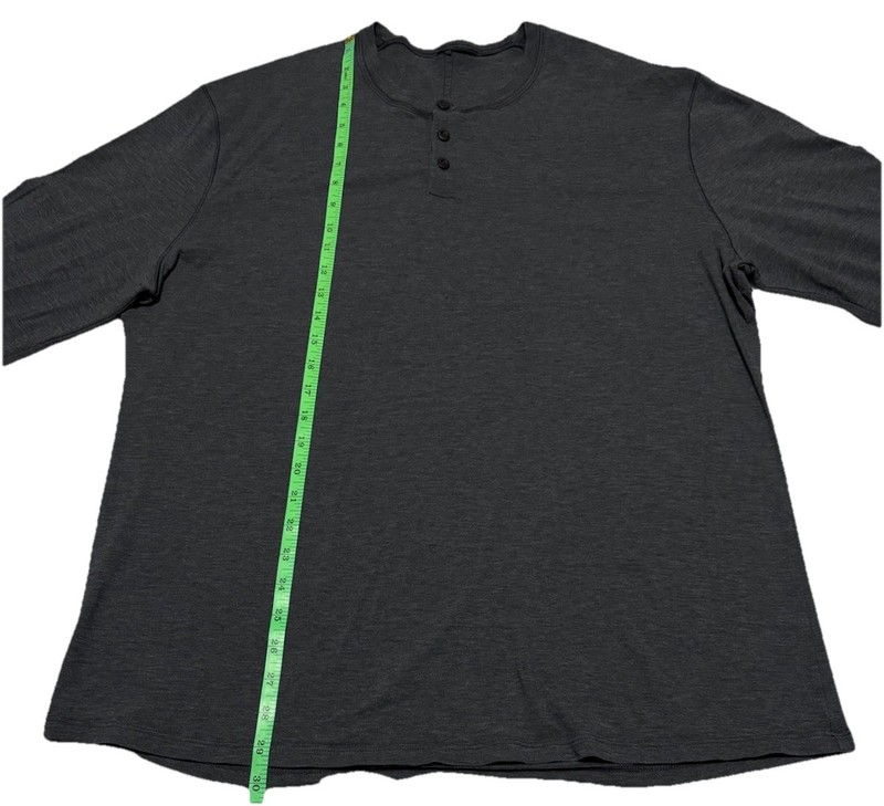 Lululemon Henley Shirt Men's XL Grey Metal Vent Tech Long Sleeve Athleisure gallery