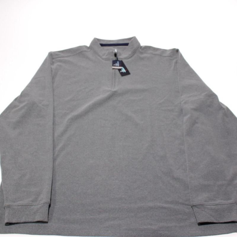 Johnnie-O NWT Brady 1/4 Zip Pullover Sweater Size XXL in Gray Polyester Blend gallery