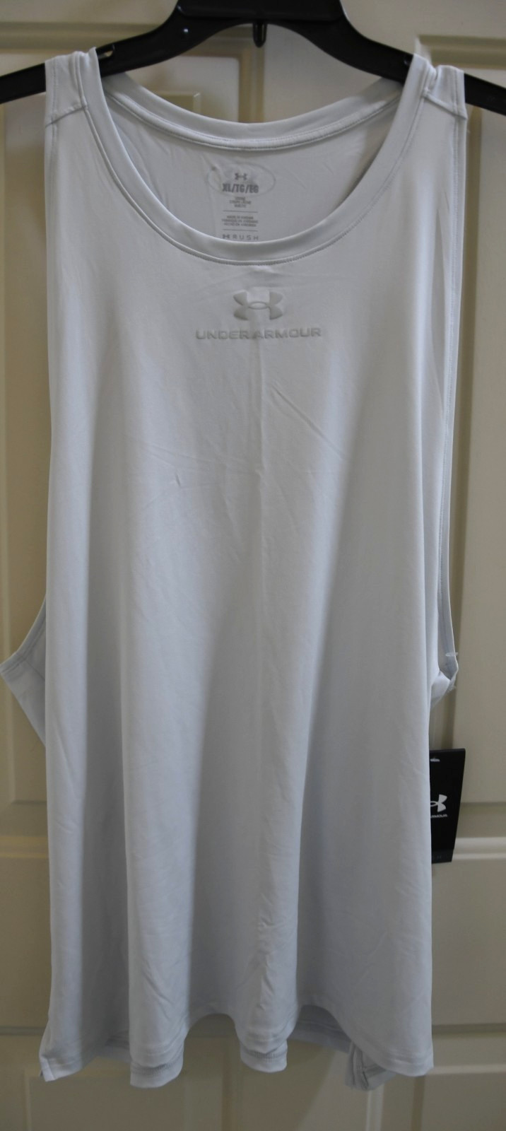 NWT Under Armour RUSH Vanish Energy Men's XL Tank Top Distant Gray 1382802 gallery