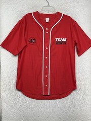 Team ESPN Disney Voluntears Baseball Jersey Mens Small Red A4