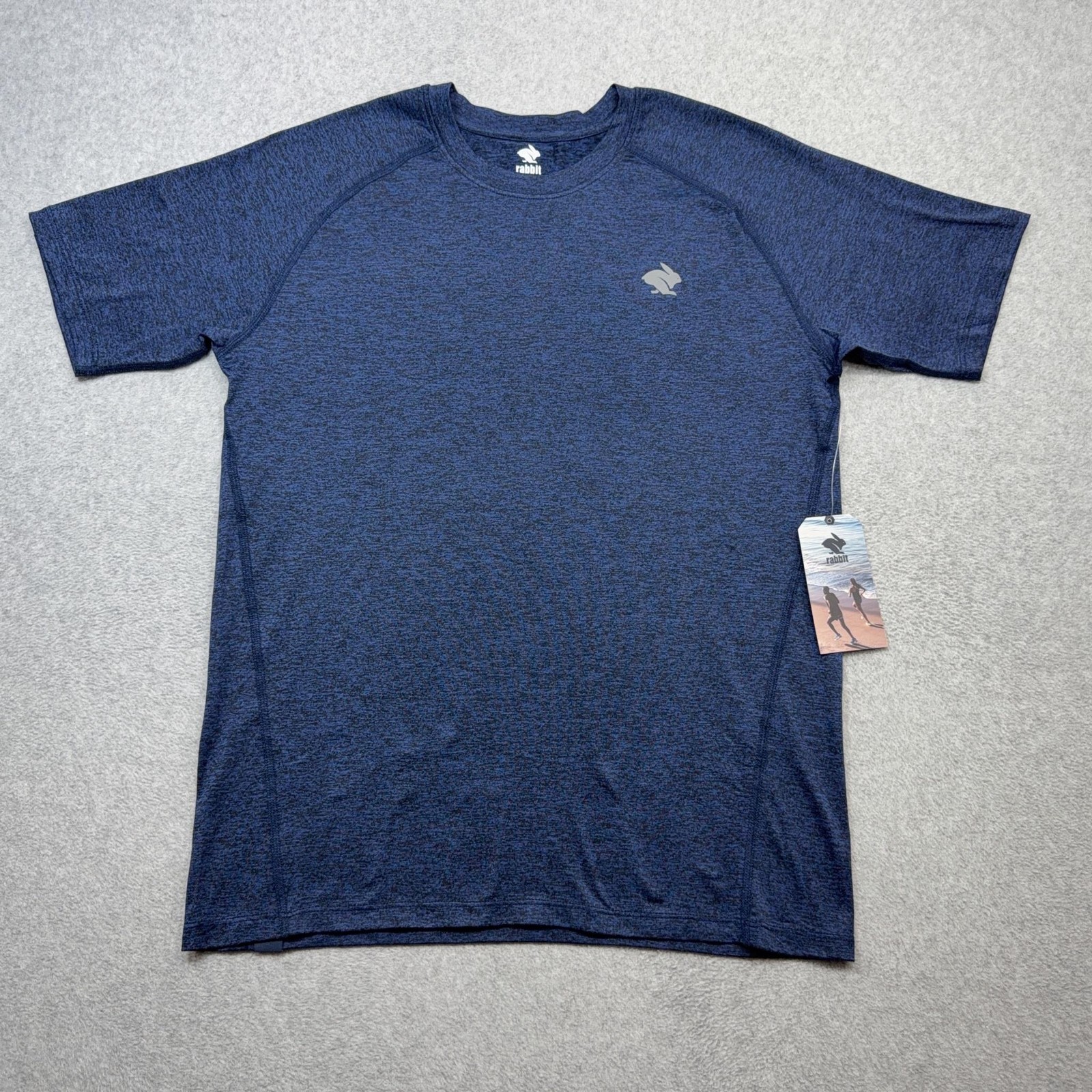 Rabbit Shirt Mens Small Blue EZ Tee SS Short Sleeve Running Tee Athletic Top gallery