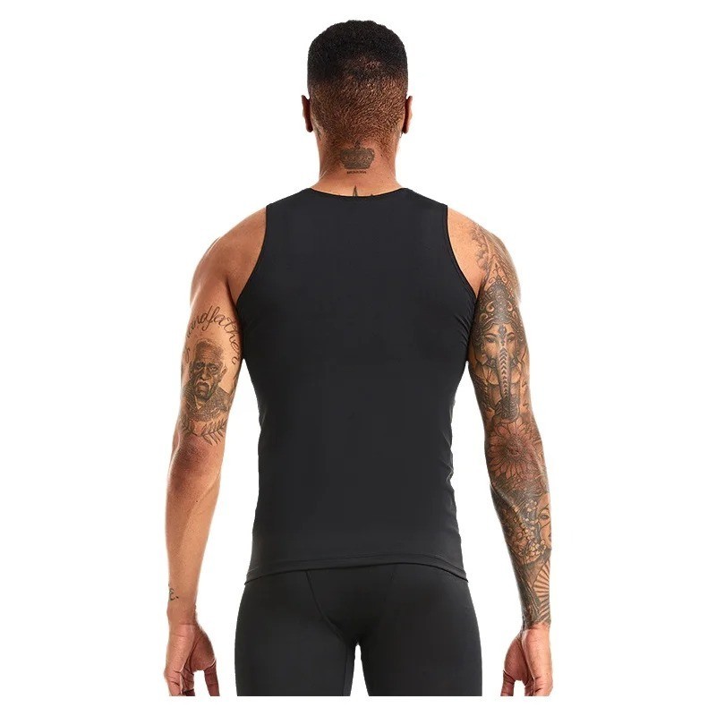 Mens Compression Workout Gym Tank Tops Running Cool Dry Elastic Vest T Shirt Tee gallery