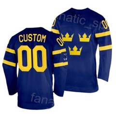 Custom Sweden Hockey Jersey Raymond 23 Dahlin 26 Zetterlund 49 Sewn Any Names