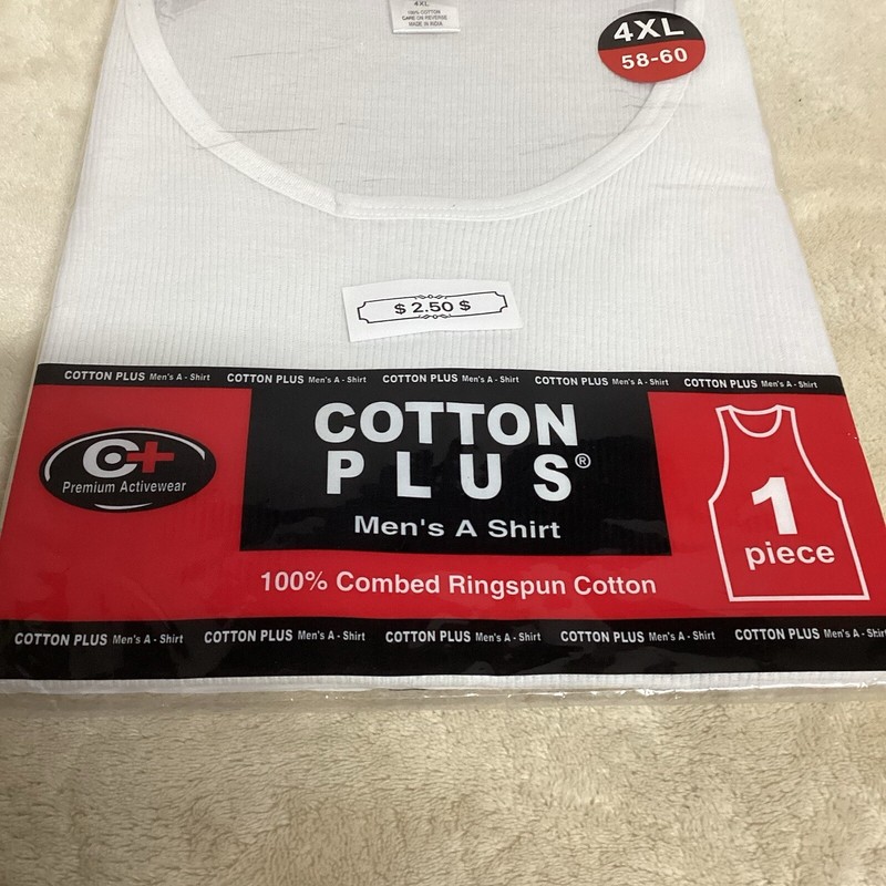 Premium activewear men’s tank top four XL Factory Sealed White Tank Top gallery