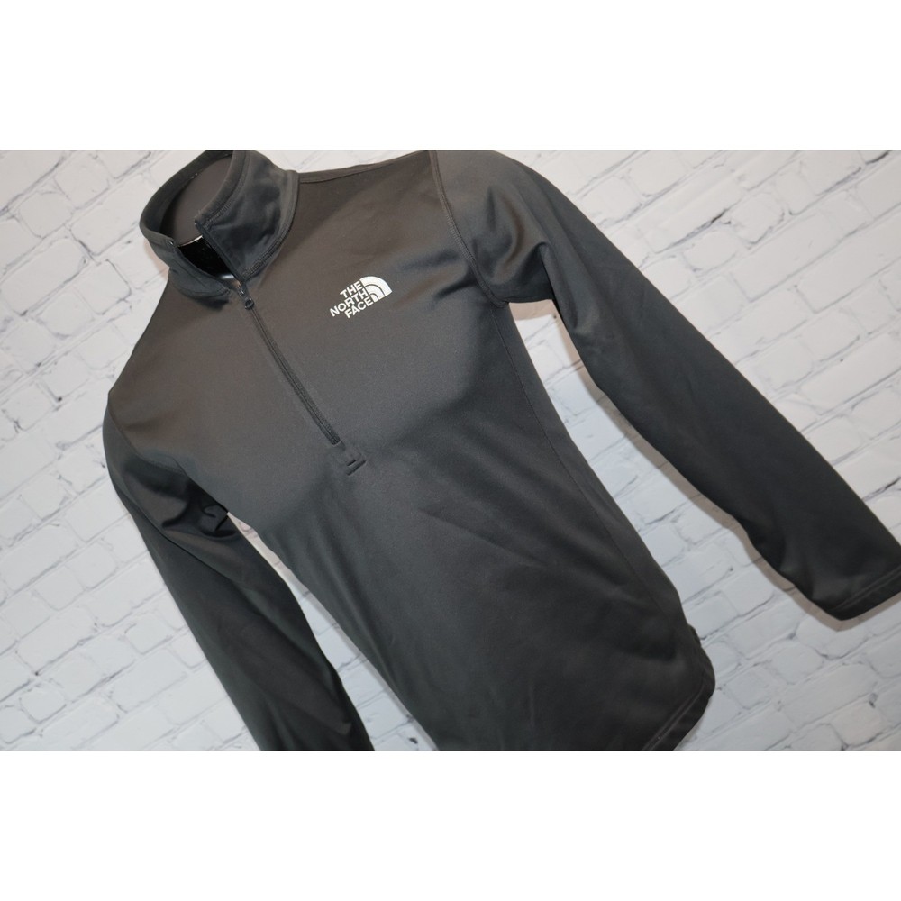 The North Face Pullover Men Small Gray Inside Fleece Lined 1/4 Zip Performance